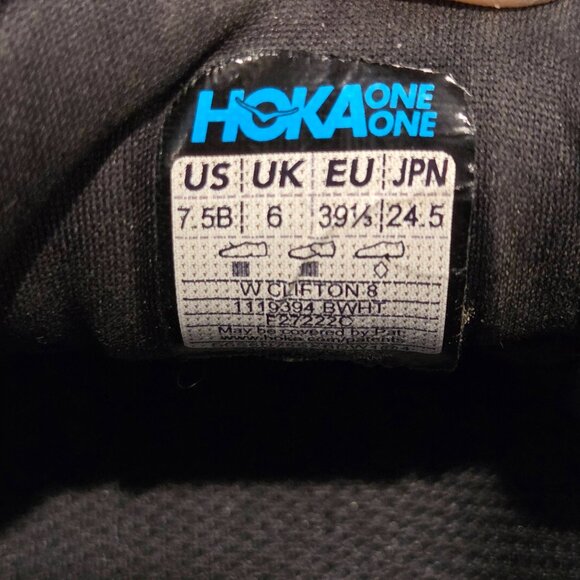Hoka Clifton Running Shoes Womens 7.5B Black Gray - Picture 9 of 9